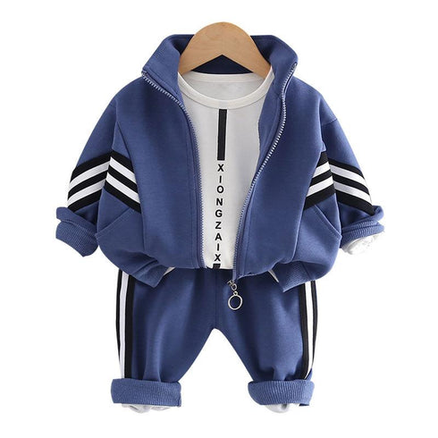 Boys spring and autumn suit sports three-piece set