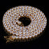 Real Gold Plated Zircon Single Row 4mm Necklace Hip Hop Jewelry