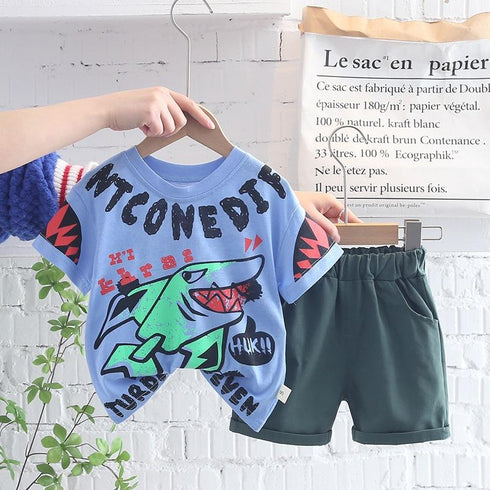 Boys summer short sleeve t-shirt two-piece set