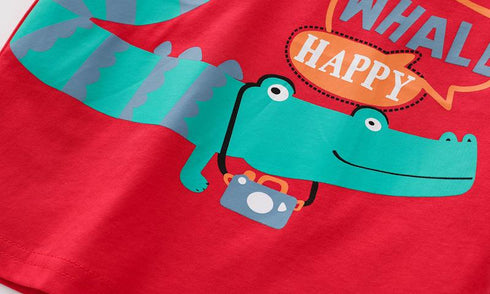 Summer Boys Crocodile Print Short Sleeve