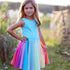 Girls Sleeveless Rainbow Stitching Dress