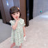Girls Dress Summer 2022 New Girls Lace Lapel Small Floral Dress