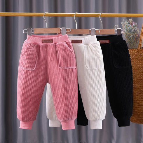 Winter children's pants plus velvet sports pants