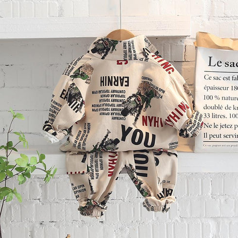 Boys' Spring and Autumn Sports Three-Piece Set