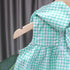 Summer New Girl Doll Collar Short Sleeve Set Baby Girl Fruit Decoration Plaid Two-piece Set