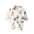 Fall/winter baby clothes plus velvet padded pajamas set two-piece set