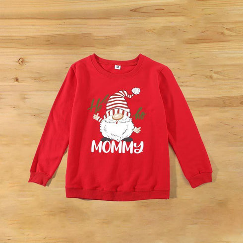 Christmas Dwarfs Creative Funny Printed Crewneck Jacket Parents and Children Parent-Child Series
