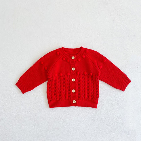 Handmade ball cotton knitted cardigan ha clothes climbing suit two-piece set