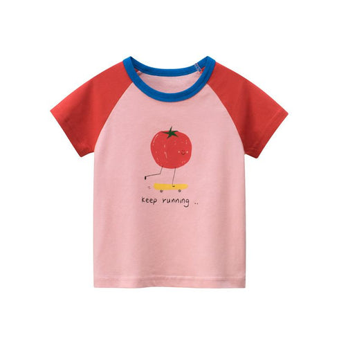 Summer girls fruit print short sleeves