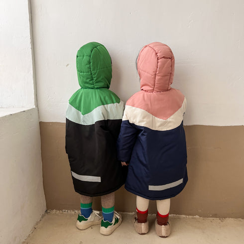 Children's cotton-padded jacket long knee-thick cotton-padded winter baby cotton-padded jacket coat