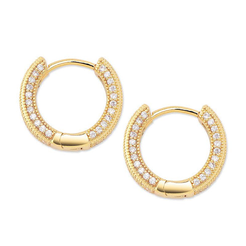 Ring earrings full of zircon hip-hop earrings for men and women