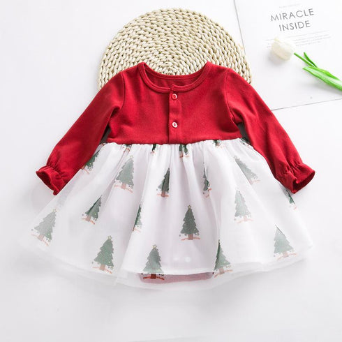 Christmas party dress baby halo dress jumpsuit
