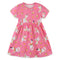 European And American Style Girls Short Sleeve Dress Summer Knitted Cotton Cartoon Round Neck Princess Dress Cute Printed Children's Dress