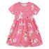 European And American Style Girls Short Sleeve Dress Summer Knitted Cotton Cartoon Round Neck Princess Dress Cute Printed Children's Dress
