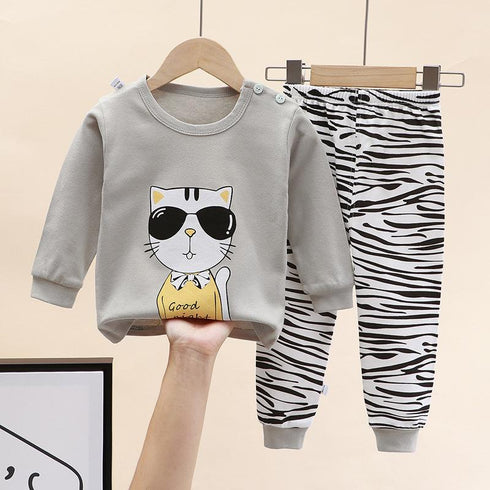 Cotton Underwear Suit Boys and Girls Autumn Clothes Pants Pajamas Loungewear