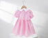 Girl's Doll Neck Dress Summer Bubble Sleeve Macaroon Princess Dress