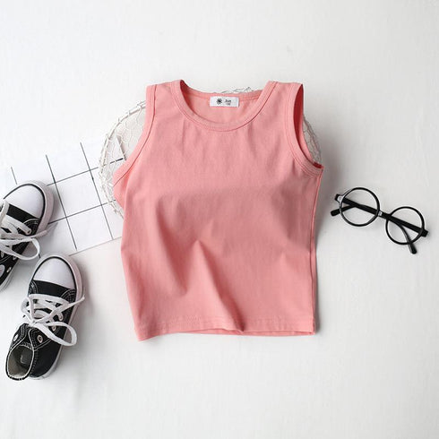 Summer children's vest camisole solid cotton bottoming shirt children's vest