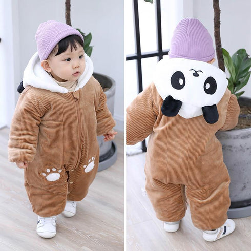 Autumn and winter panda baby jumpsuit thickened newborn jumpsuit