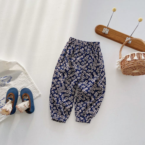 Children's floral anti-mosquito pants thin casual pants air-conditioned pants