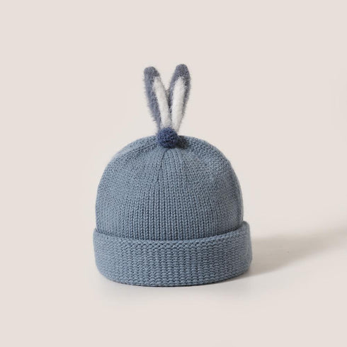 Autumn And Winter Children's Pullover Hat Rabbit Ear Wool Hat Circumference 15.7-17.3 inch