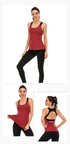 Two-in-one long Yoga Vest Hollow Back Vest Soft Slim Yoga Suit