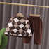 Boys spring and autumn set long sleeve sweater casual three-piece set