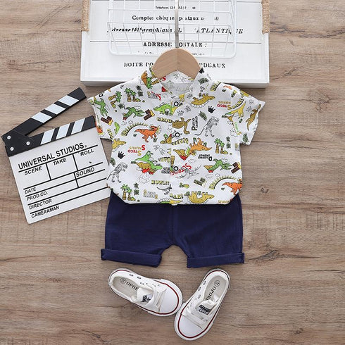 Children's Dinosaur Shirt Shorts Set