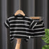 Children's T-shirt Striped Korean Crewneck Set