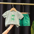 Girls summer short sleeve suit two-piece set