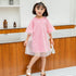 Round Neck Short Sleeve Shiny Mesh Princess Skirt