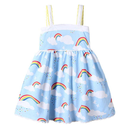 Summer New Girls Suspender European And American Dress Fashion Printing Foreign Style Girl Princess Dress