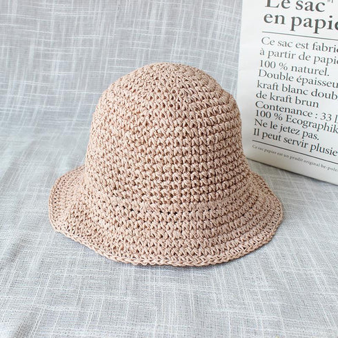 Baby Shade Straw Hat Hand Woven Fisherman Hat. Circumference 20 in. (52 cm)