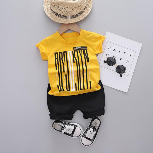 Boys Summer Short Sleeve Shorts Set