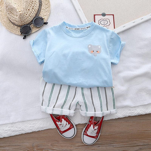Children's Summer Dress Short Sleeve Set