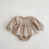 Lotus collar striped long sleeve skirt breaded pants two-piece suit