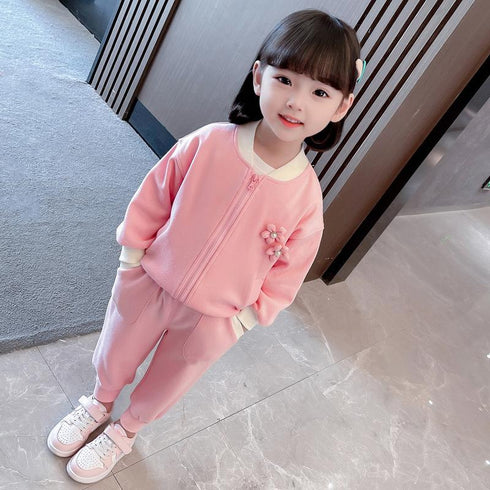 Spring And Autumn Girls Leisure Foreign-style Zipper Set