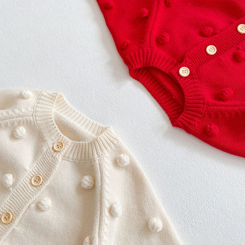 Spring and Autumn Children's Handmade Ball Knit Coat