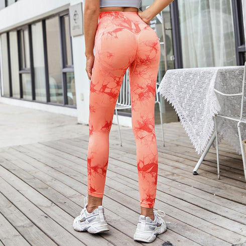 Tie-Dye Sports Tight Pants Quick Dry Running Yoga Pants