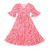 Mommy And Me Love V-neck Trumpet Sleeve Parent-child Dress