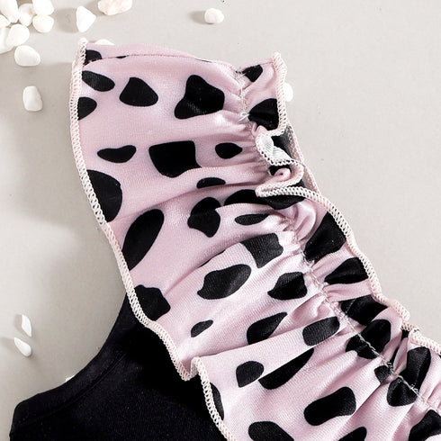 Summer Girl's Leopard Shoulder Swimsuit