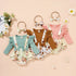 Cotton Pit Strip Long Sleeve Top + Suspender Skirt Set