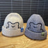 Autumn and winter Japanese cute bear embroidered wool cap 22.0-22.8 inches