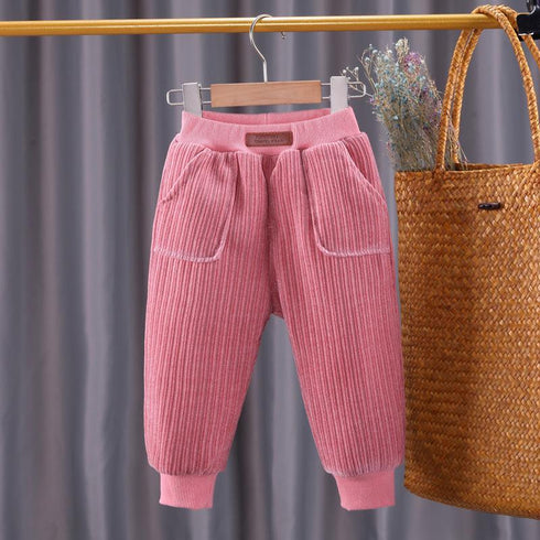 Winter children's pants plus velvet sports pants