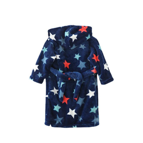 Fall/winter flannel bathrobe padded boys and girls nightgown pajamas