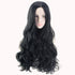 Women's black medium-length curly hair wig