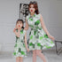Mommy And Me Print Sleeveless Bow Belt Parent-child Dress