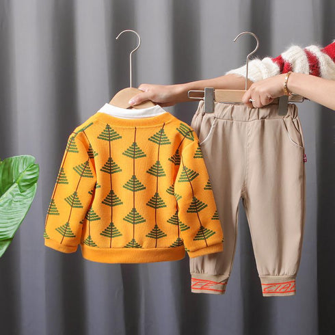 Boys spring and autumn shirt sweater set of three