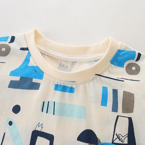 Summer Boys cartoon truck suit