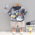 Children's clothing cartoon suit boy short sleeve handsome two-piece set