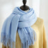 Solid color cashmere scarf fashion tassel scarf